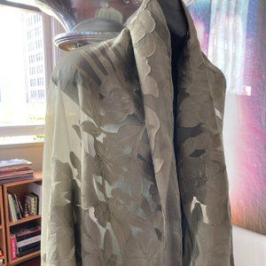 Soft olive green Italian silk organza wrap